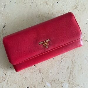 PRADA Milano Pink Long Wallet, Authentic